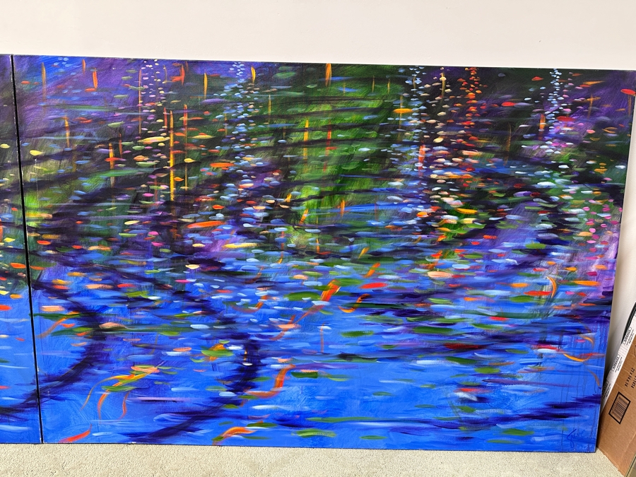 Gerrit Greve (1948-2024, Cardiff by the Sea, CA) Original Acrylic Diptych Painting On Canvas Titled 'Fall Equinox' Signed Lower Right And Verso Dated 2013 132' X 48' Estimate $6,300 - $7,900 [Photo 3]