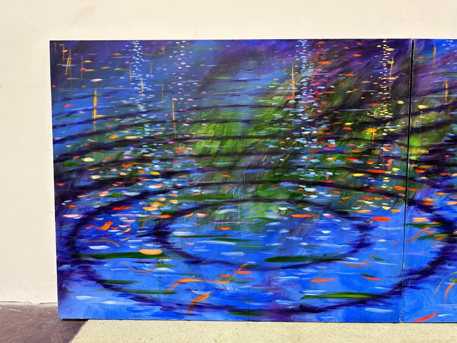 Gerrit Greve (1948-2024, Cardiff by the Sea, CA) Original Acrylic Diptych Painting On Canvas Titled 'Fall Equinox' Signed Lower Right And Verso Dated 2013 132' X 48' Estimate $6,300 - $7,900 [Photo 2]