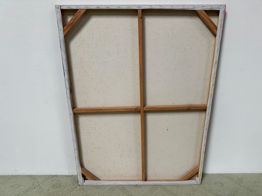 Gerrit Greve (1948-2024, Cardiff by the Sea, CA) Original Acrylic Painting On Canvas Of A Pink Rose Signed Lower Right Dated 1994 36' X 48' Estimate $1,700 - $2,200 [Photo 6]