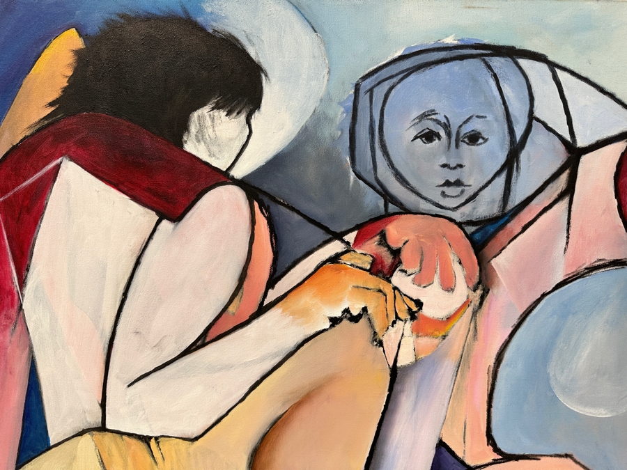 Gerrit Greve (1948-2024, Cardiff by the Sea, CA) Original Acrylic Painting On Canvas Titled 'The Witness' Signed Lower Right 48' X 36' Estimate $1,700 - $2,200 [Photo 4]