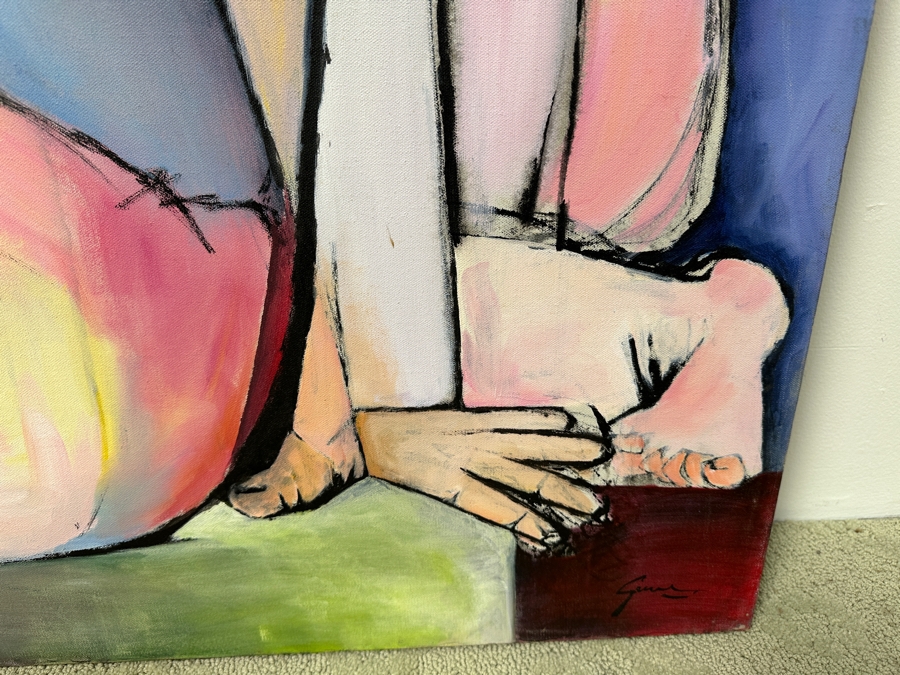 Gerrit Greve (1948-2024, Cardiff by the Sea, CA) Original Acrylic Painting On Canvas Titled 'The Witness' Signed Lower Right 48' X 36' Estimate $1,700 - $2,200 [Photo 7]