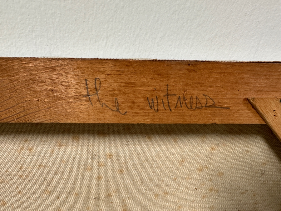 Gerrit Greve (1948-2024, Cardiff by the Sea, CA) Original Acrylic Painting On Canvas Titled 'The Witness' Signed Lower Right 48' X 36' Estimate $1,700 - $2,200 [Photo 11]