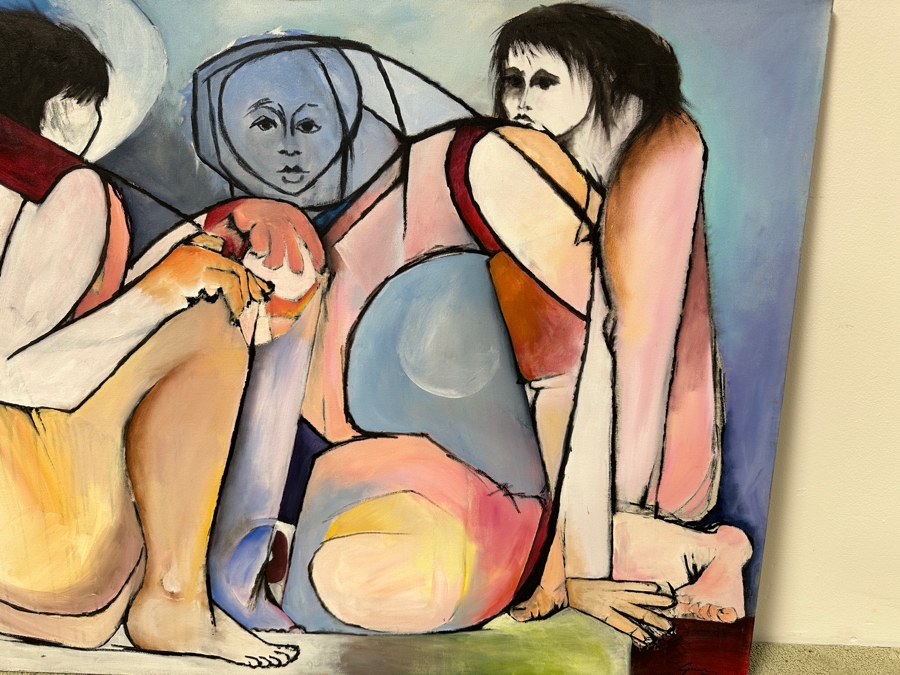 Gerrit Greve (1948-2024, Cardiff by the Sea, CA) Original Acrylic Painting On Canvas Titled 'The Witness' Signed Lower Right 48' X 36' Estimate $1,700 - $2,200 [Photo 5]