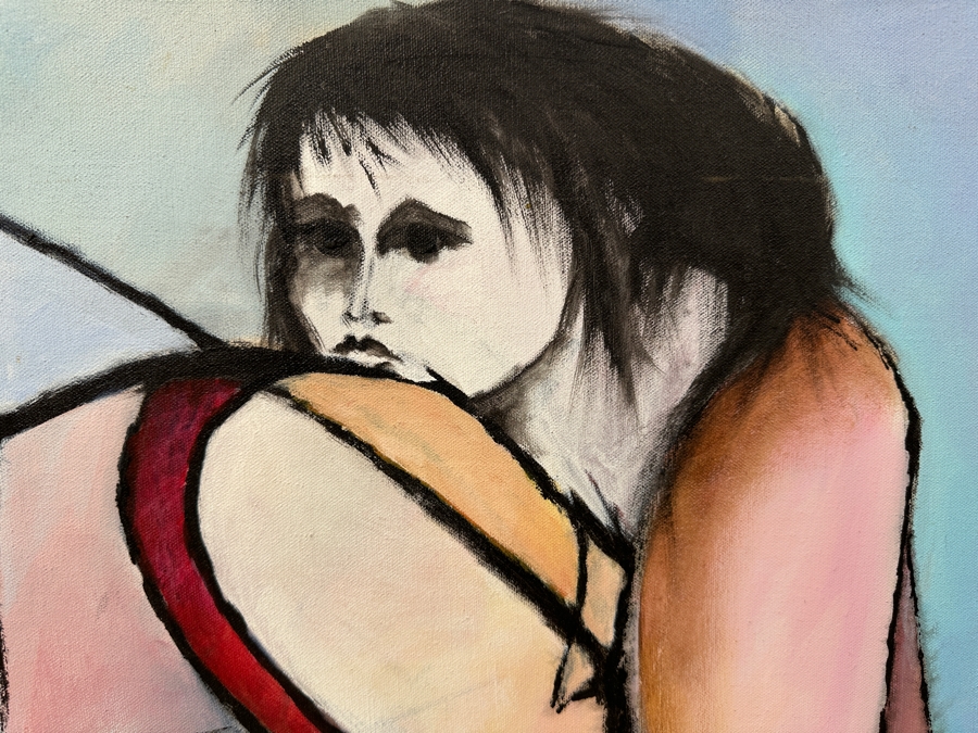 Gerrit Greve (1948-2024, Cardiff by the Sea, CA) Original Acrylic Painting On Canvas Titled 'The Witness' Signed Lower Right 48' X 36' Estimate $1,700 - $2,200 [Photo 6]