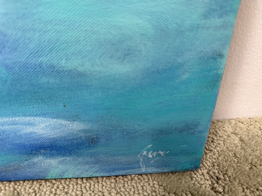 Gerrit Greve (1948-2024, Cardiff by the Sea, CA) Original Acrylic Painting On Canvas Titled 'Wild Waters' Signed Lower Right And Verso Dated 2019 48' X 24' Estimate $1,200 - $1,400 [Photo 4]