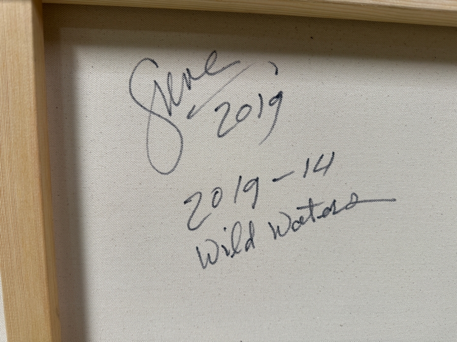 Gerrit Greve (1948-2024, Cardiff by the Sea, CA) Original Acrylic Painting On Canvas Titled 'Wild Waters' Signed Lower Right And Verso Dated 2019 48' X 24' Estimate $1,200 - $1,400 [Photo 6]