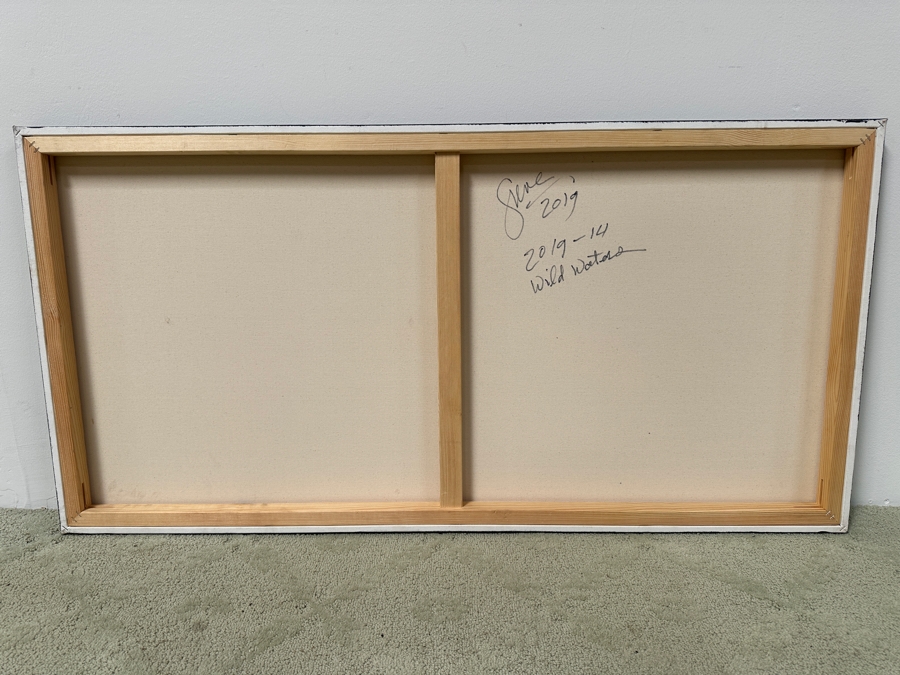 Gerrit Greve (1948-2024, Cardiff by the Sea, CA) Original Acrylic Painting On Canvas Titled 'Wild Waters' Signed Lower Right And Verso Dated 2019 48' X 24' Estimate $1,200 - $1,400 [Photo 5]