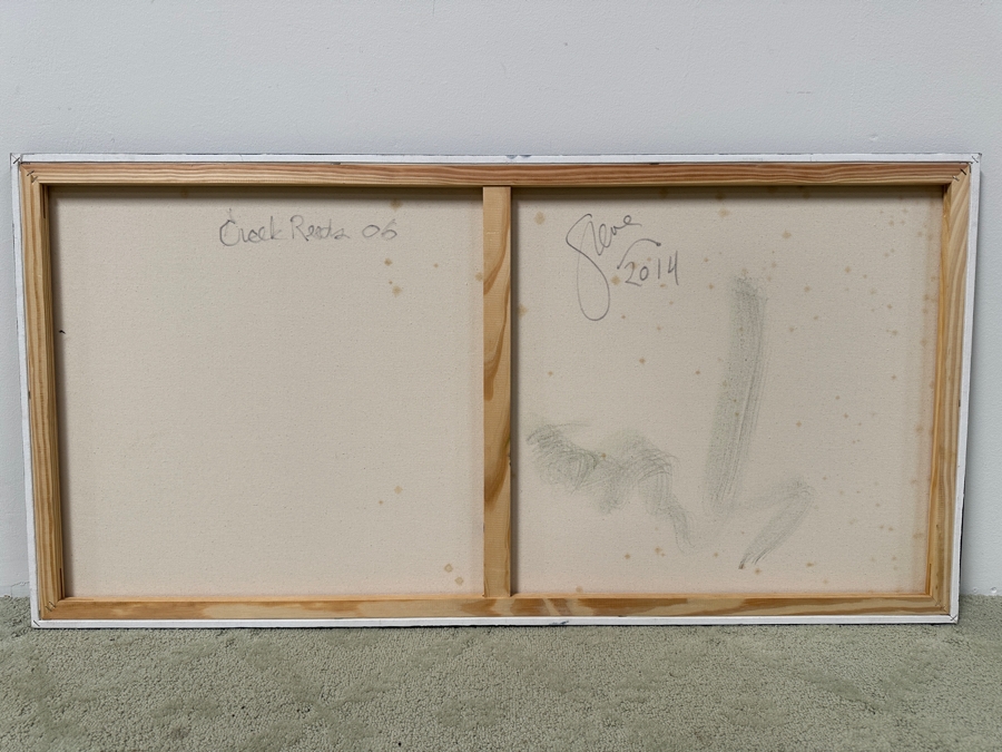 Gerrit Greve (1948-2024, Cardiff by the Sea, CA) Original Acrylic Painting On Canvas Titled 'Creek Reeds 06' Signed Lower Right And Verso Dated 2014 48' X 24' Estimate $1,200 - $1,400 [Photo 6]