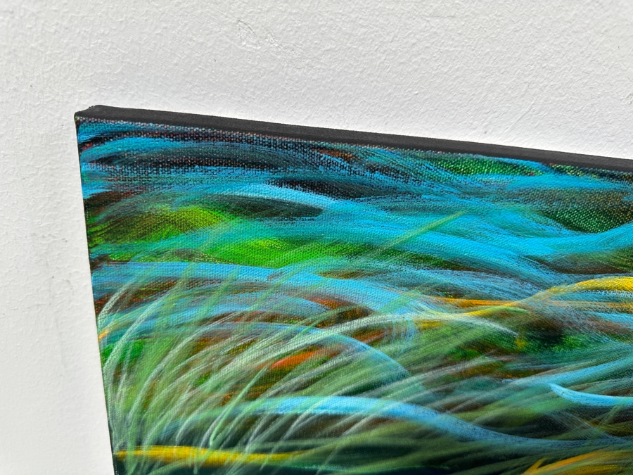 Gerrit Greve (1948-2024, Cardiff by the Sea, CA) Original Acrylic Painting On Canvas Titled 'Creek Reeds 06' Signed Lower Right And Verso Dated 2014 48' X 24' Estimate $1,200 - $1,400 [Photo 5]