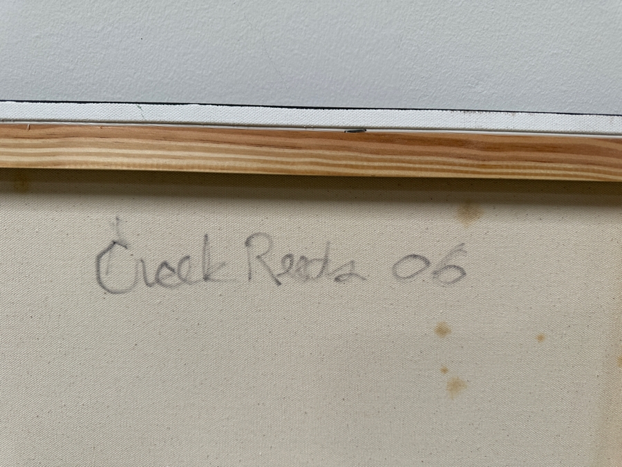 Gerrit Greve (1948-2024, Cardiff by the Sea, CA) Original Acrylic Painting On Canvas Titled 'Creek Reeds 06' Signed Lower Right And Verso Dated 2014 48' X 24' Estimate $1,200 - $1,400 [Photo 8]