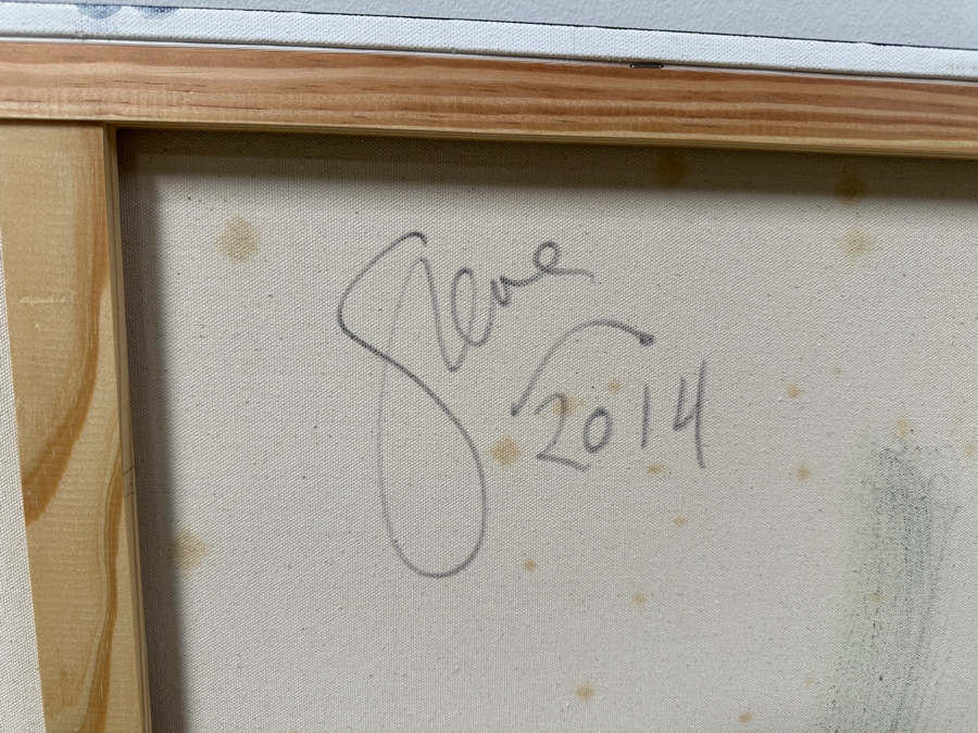 Gerrit Greve (1948-2024, Cardiff by the Sea, CA) Original Acrylic Painting On Canvas Titled 'Creek Reeds 06' Signed Lower Right And Verso Dated 2014 48' X 24' Estimate $1,200 - $1,400 [Photo 7]