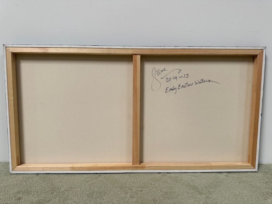 Gerrit Greve (1948-2024, Cardiff by the Sea, CA) Original Acrylic Painting On Canvas Titled 'Early Easter Waters' Signed Lower Right And Verso Dated 2019 48' X 24' Estimate $1,200 - $1,400 [Photo 6]