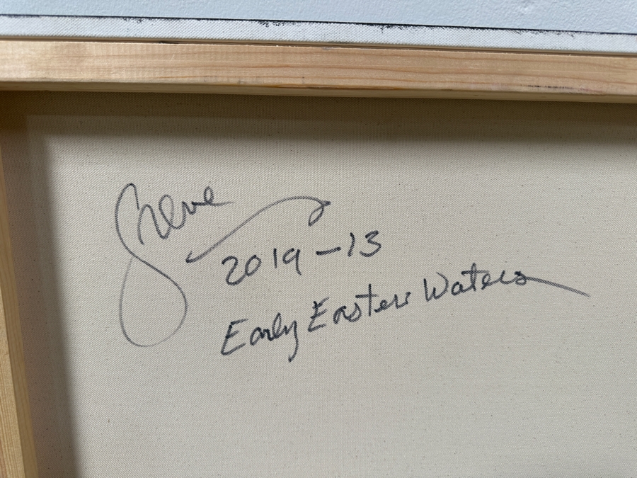 Gerrit Greve (1948-2024, Cardiff by the Sea, CA) Original Acrylic Painting On Canvas Titled 'Early Easter Waters' Signed Lower Right And Verso Dated 2019 48' X 24' Estimate $1,200 - $1,400 [Photo 7]