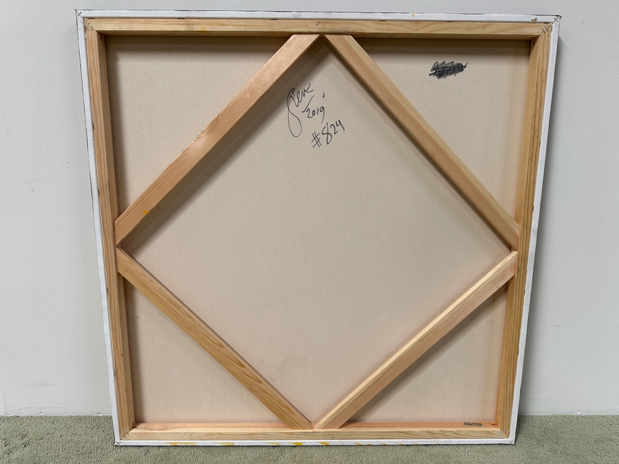 Gerrit Greve (1948-2024, Cardiff by the Sea, CA) Original Acrylic Painting On Canvas Abstract Color Field In Manner Of Mark Rothko Titled '#824' Signed Verso Dated 2019 36' X 36' Estimate $1,300 - $1,600 [Photo 5]