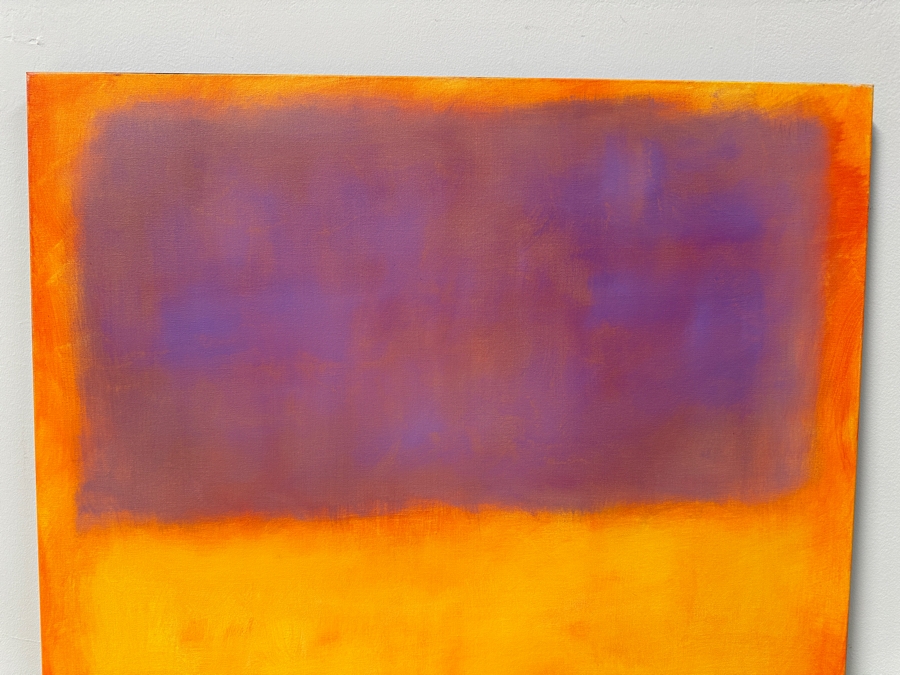 Gerrit Greve (1948-2024, Cardiff by the Sea, CA) Original Acrylic Painting On Canvas Abstract Color Field In Manner Of Mark Rothko Titled '#824' Signed Verso Dated 2019 36' X 36' Estimate $1,300 - $1,600 [Photo 2]