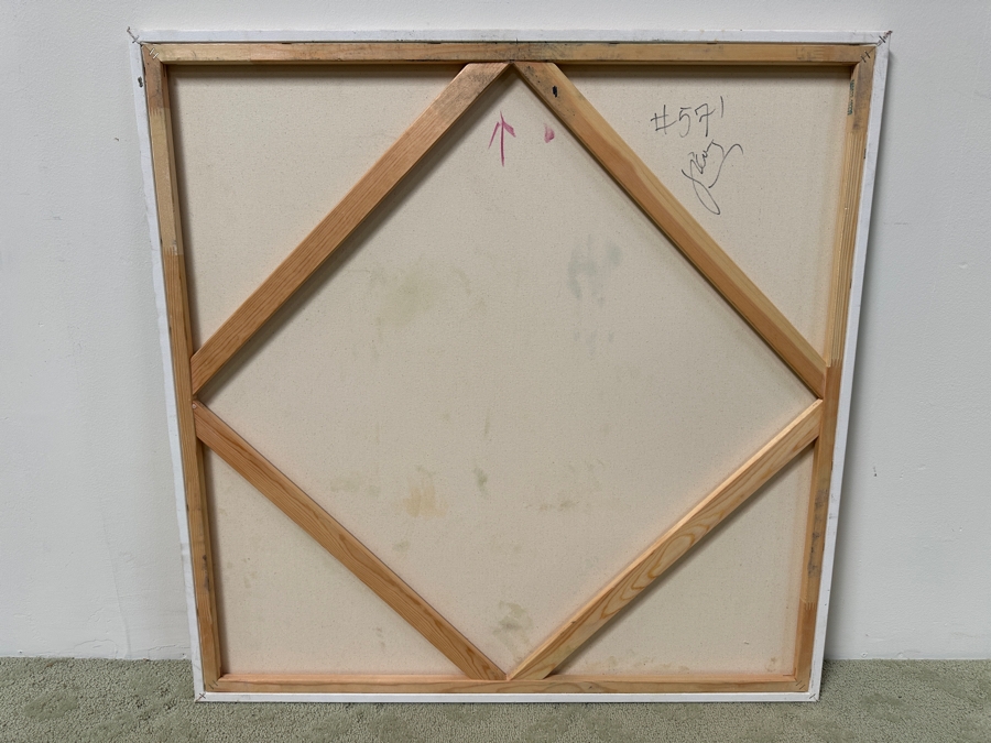 Gerrit Greve (1948-2024, Cardiff by the Sea, CA) Original Acrylic Painting On Canvas Abstract Color Field In Manner Of Mark Rothko Titled '#571' Signed Verso 36' X 36' Estimate $1,300 - $1,600 [Photo 4]