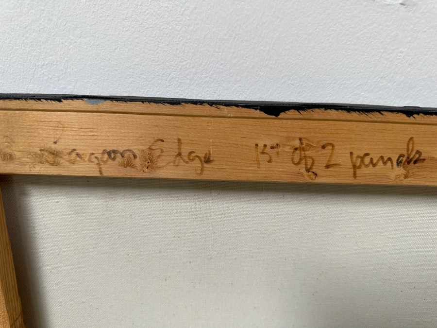 Gerrit Greve (1948-2024, Cardiff by the Sea, CA) Original Acrylic Diptych Painting On Canvas Titled 'Lagoon Edge' Signed Lower Left And Lower Right 72' X 36' Estimate $2,600 - $3,200 [Photo 8]
