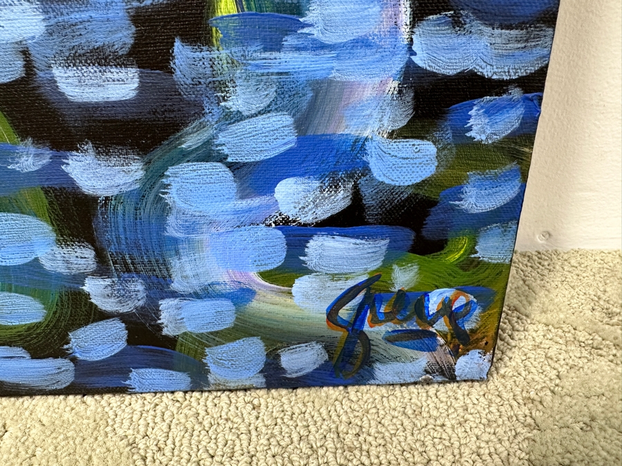 Gerrit Greve (1948-2024, Cardiff by the Sea, CA) Original Acrylic Diptych Painting On Canvas Titled 'Lagoon Edge' Signed Lower Left And Lower Right 72' X 36' Estimate $2,600 - $3,200 [Photo 5]