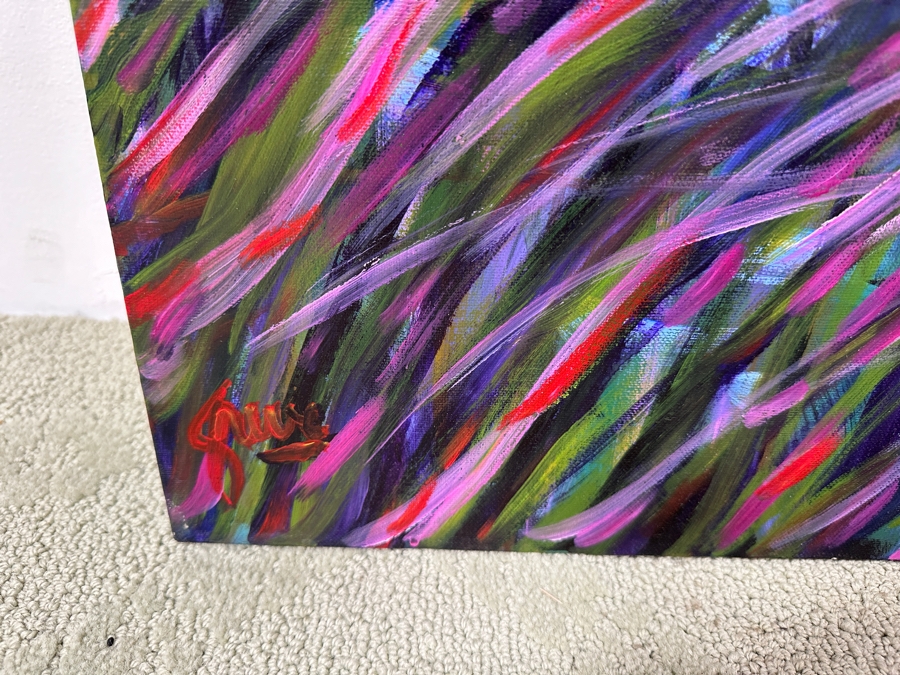 Gerrit Greve (1948-2024, Cardiff by the Sea, CA) Original Acrylic Diptych Painting On Canvas Titled 'Lagoon Edge' Signed Lower Left And Lower Right 72' X 36' Estimate $2,600 - $3,200 [Photo 6]