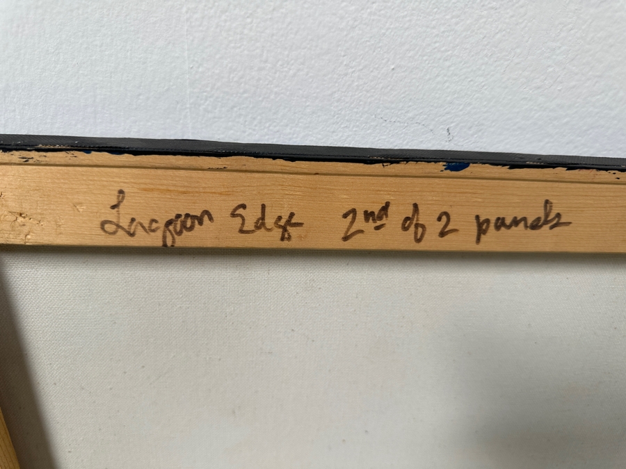 Gerrit Greve (1948-2024, Cardiff by the Sea, CA) Original Acrylic Diptych Painting On Canvas Titled 'Lagoon Edge' Signed Lower Left And Lower Right 72' X 36' Estimate $2,600 - $3,200 [Photo 9]
