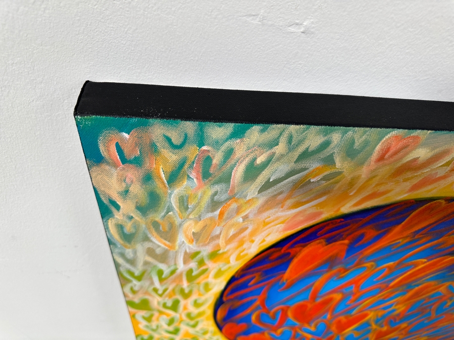 Gerrit Greve (1948-2024, Cardiff by the Sea, CA) Original Acrylic Painting On Canvas Titled 'Healthy Heart' Signed Verso Dated 2019 36' X 36' Estimate $1,300 - $1,600 [Photo 4]