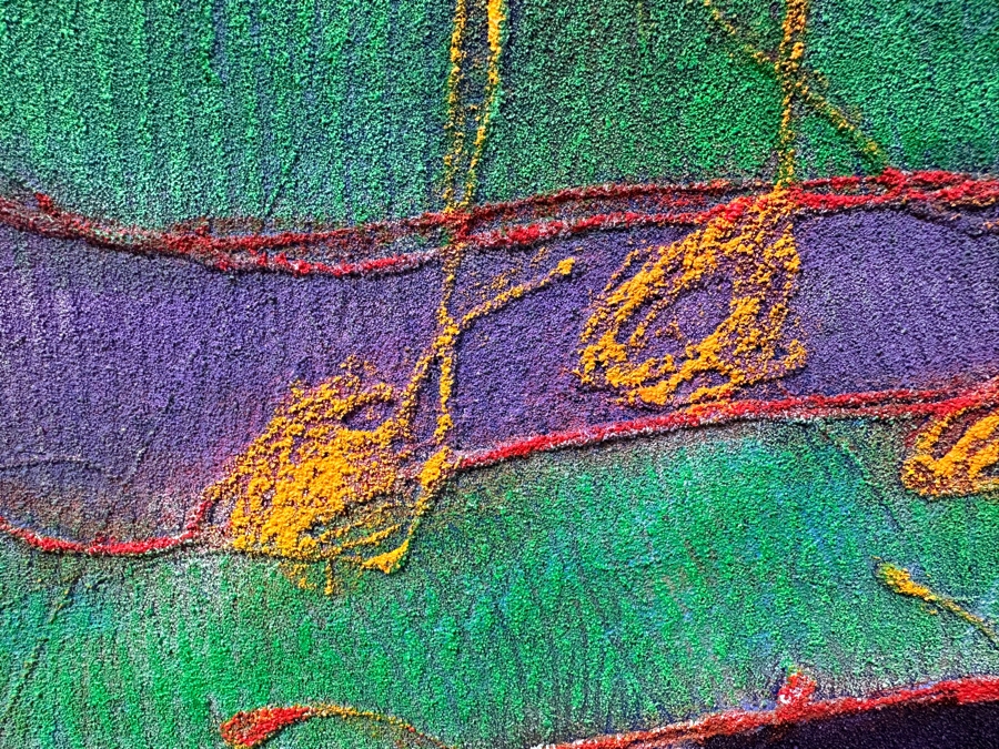 Gerrit Greve (1948-2024, Cardiff by the Sea, CA) Original Acrylic Mixed Media Sand Painting On Canvas '1993 San Diego Music Awards' Signed Verso 24' x 30' Estimate $700 - $900 [Photo 4]