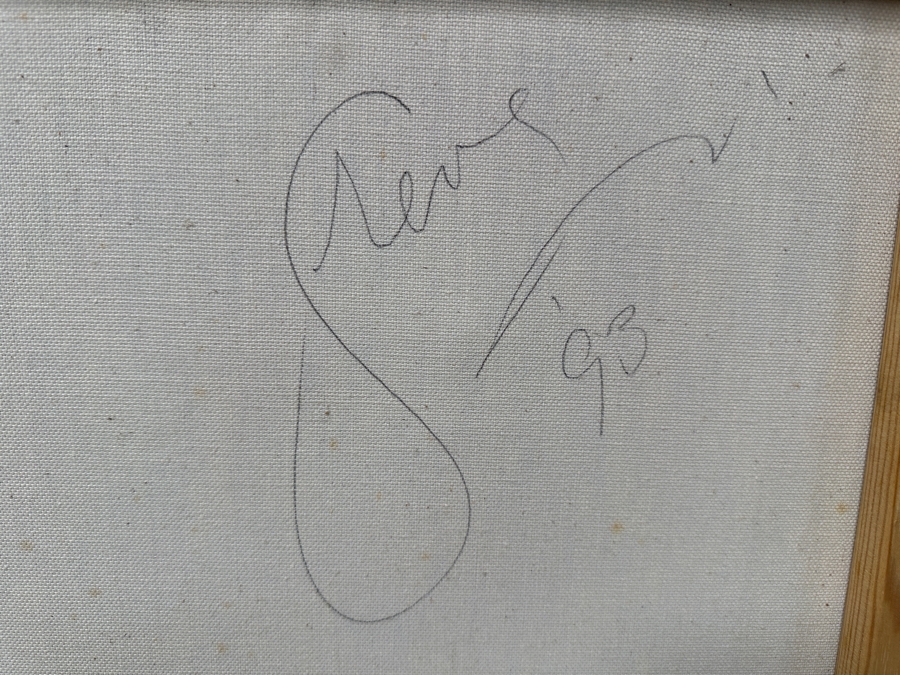 Gerrit Greve (1948-2024, Cardiff by the Sea, CA) Original Acrylic Mixed Media Sand Painting On Canvas '1993 San Diego Music Awards' Signed Verso 24' x 30' Estimate $700 - $900 [Photo 8]