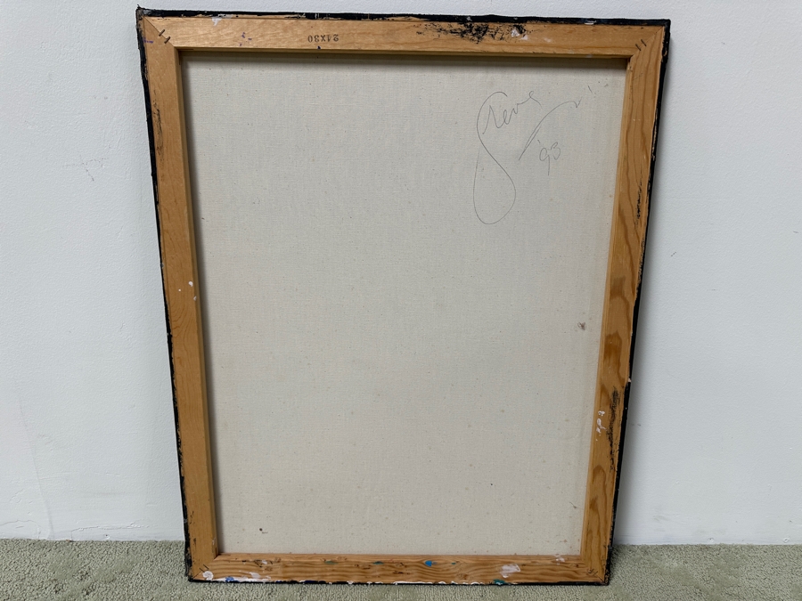 Gerrit Greve (1948-2024, Cardiff by the Sea, CA) Original Acrylic Mixed Media Sand Painting On Canvas '1993 San Diego Music Awards' Signed Verso 24' x 30' Estimate $700 - $900 [Photo 7]