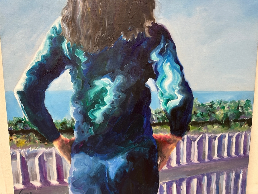 Gerrit Greve (1948-2024, Cardiff by the Sea, CA) Original Acrylic Painting On Canvas Titled “Linda #2” Signed Bottom Left 30” X 36' Estimate $1,100 - $1,350 [Photo 4]