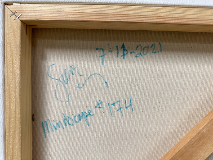 Gerrit Greve (1948-2024, Cardiff by the Sea, CA) Original Acrylic Painting On Canvas Titled “Mindscape #174” Signed Bottom Left and Verso Dated 7-11-2021 36” X 36' Estimate $1,300 - $1,600 [Photo 7]