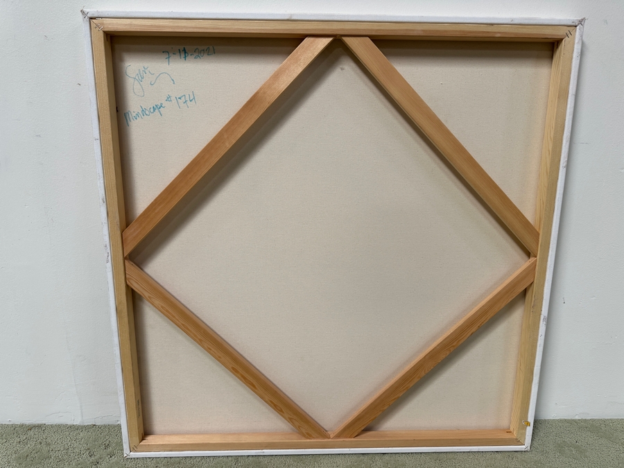 Gerrit Greve (1948-2024, Cardiff by the Sea, CA) Original Acrylic Painting On Canvas Titled “Mindscape #174” Signed Bottom Left and Verso Dated 7-11-2021 36” X 36' Estimate $1,300 - $1,600 [Photo 6]