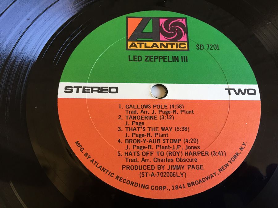 Led Zeppelin ‎- Led Zeppelin III - Atlantic ‎- SD 7201 [Photo 7]