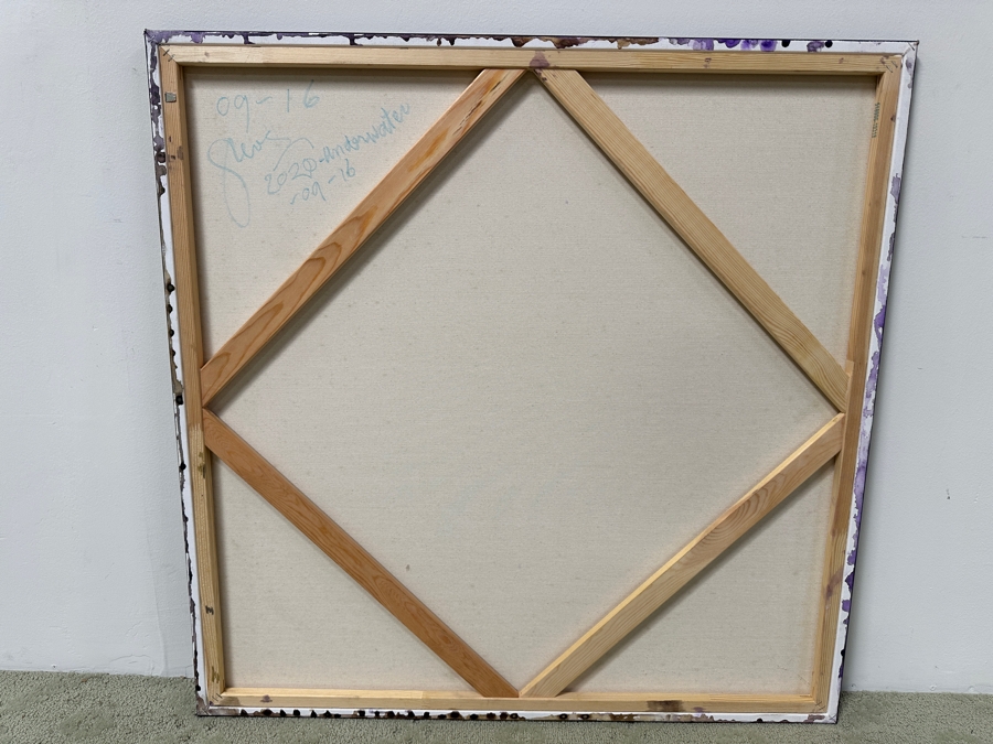 Gerrit Greve (1948-2024, Cardiff by the Sea, CA) Original Acrylic Painting On Canvas Titled “Underwater 09-16” Signed Verso Dated 2020 36” X 36' Estimate $1,300 - $1,600 [Photo 5]