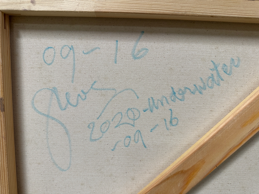 Gerrit Greve (1948-2024, Cardiff by the Sea, CA) Original Acrylic Painting On Canvas Titled “Underwater 09-16” Signed Verso Dated 2020 36” X 36' Estimate $1,300 - $1,600 [Photo 6]