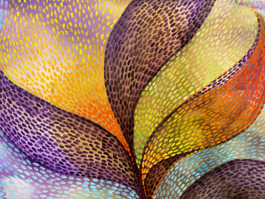 Gerrit Greve (1948-2024, Cardiff by the Sea, CA) Original Acrylic Painting On Canvas Titled “Underwater 09-16” Signed Verso Dated 2020 36” X 36' Estimate $1,300 - $1,600 [Photo 2]