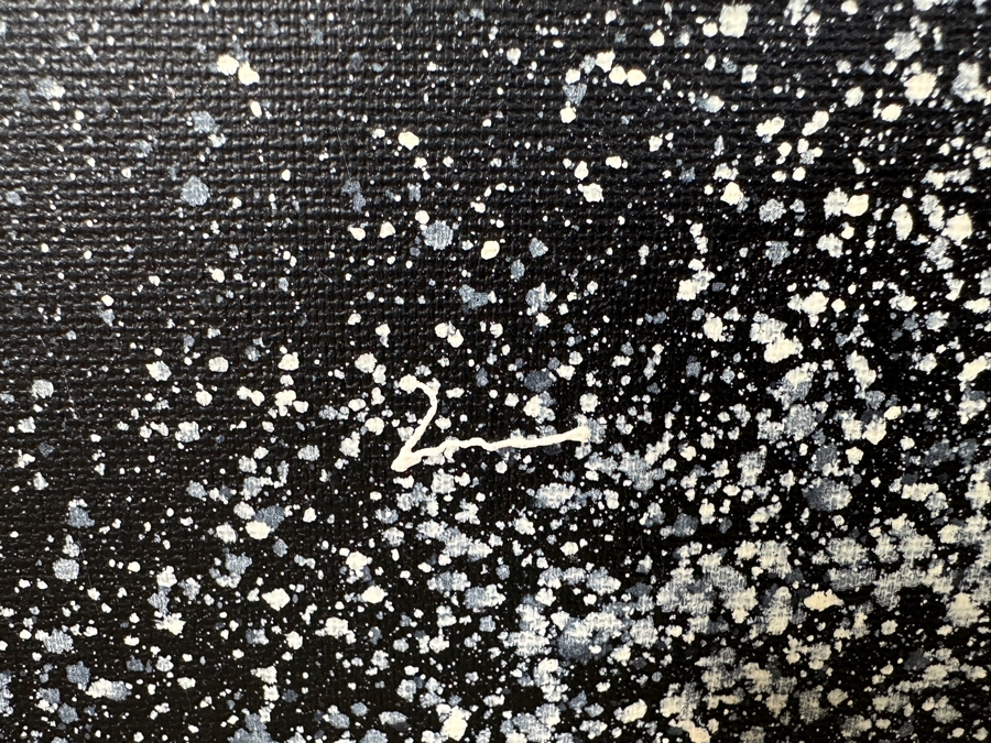 Gerrit Greve (1948-2024, Cardiff by the Sea, CA) Original Acrylic Drip Painting On Canvas Untitled Skier Signed Bottom Middle 24” X 36' Estimate $900 - $1,100 [Photo 6]