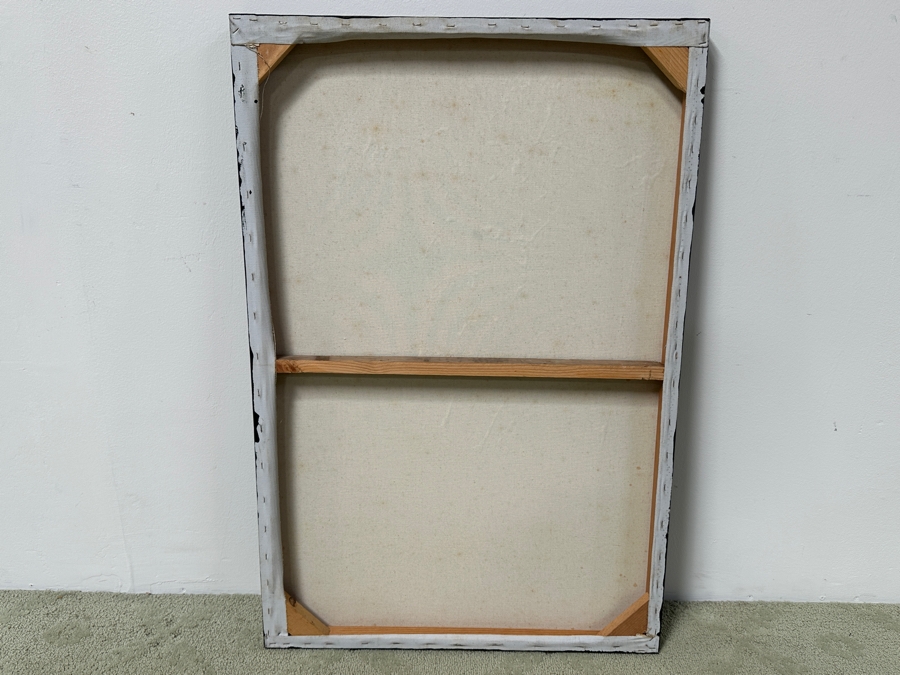 Gerrit Greve (1948-2024, Cardiff by the Sea, CA) Original Acrylic Drip Painting On Canvas Untitled Skier Signed Bottom Middle 24” X 36' Estimate $900 - $1,100 [Photo 7]