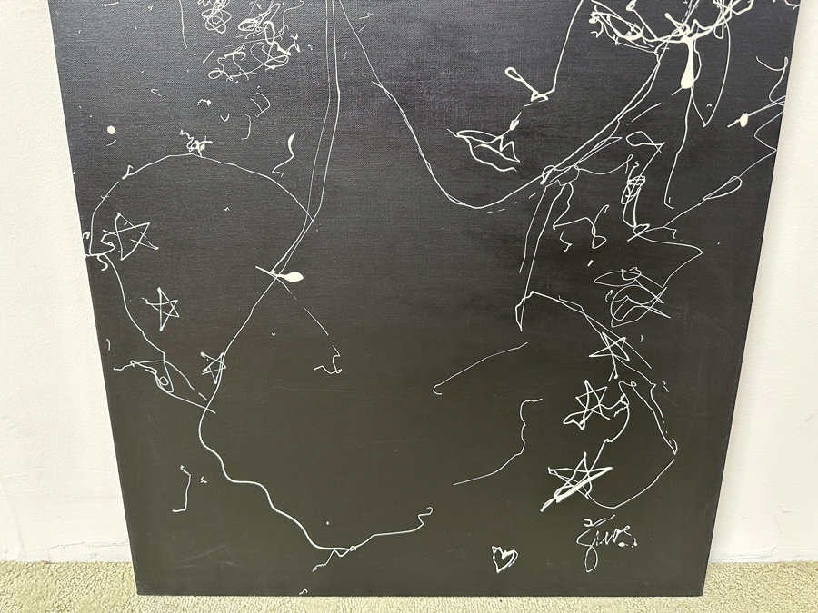 Gerrit Greve (1948-2024, Cardiff by the Sea, CA) Original Acrylic Drip Painting On Canvas Titled “Star Dollar” Signed Bottom Right 24” X 36' Estimate $900 - $1,100 [Photo 3]