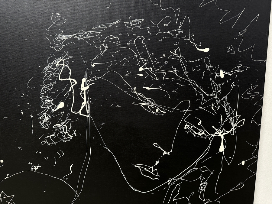 Gerrit Greve (1948-2024, Cardiff by the Sea, CA) Original Acrylic Drip Painting On Canvas Titled “Star Dollar” Signed Bottom Right 24” X 36' Estimate $900 - $1,100 [Photo 2]