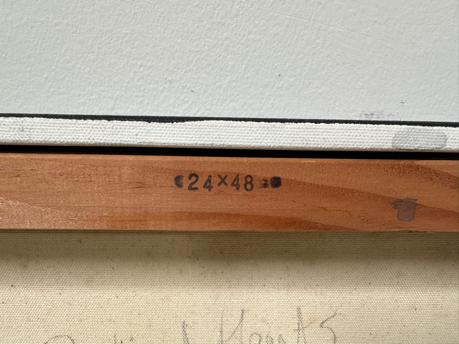 Gerrit Greve (1948-2024, Cardiff by the Sea, CA) Original Acrylic Painting On Canvas Titled “Optical Hearts” Signed Bottom Right 24” X 48” Estimate $1,150 - $1,400 [Photo 7]