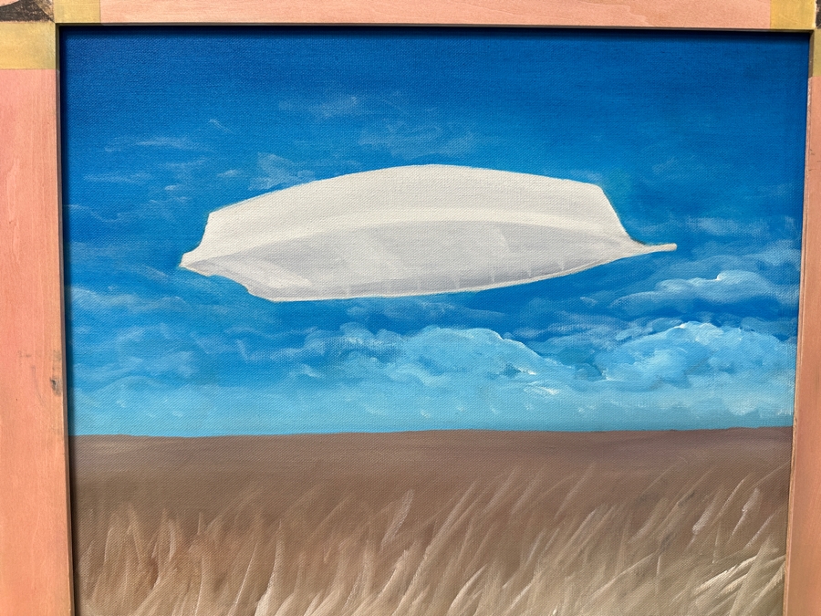 Gerrit Greve (1948-2024, Cardiff by the Sea, CA) Original Acrylic Painting On Canvas Titled “Elegy #48: The Dream” with Custom Matching Frame Signed Bottom Right Dated 1994 18” X 36” Framed: 24” x 42.5” Estimate $650 - $800 [Photo 4]