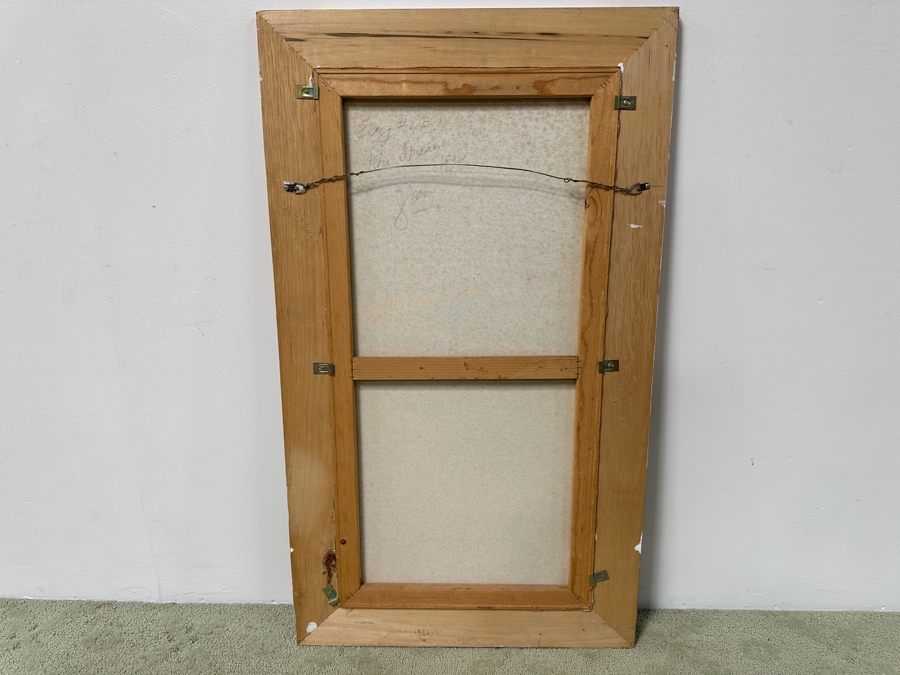 Gerrit Greve (1948-2024, Cardiff by the Sea, CA) Original Acrylic Painting On Canvas Titled “Elegy #48: The Dream” with Custom Matching Frame Signed Bottom Right Dated 1994 18” X 36” Framed: 24” x 42.5” Estimate $650 - $800 [Photo 9]