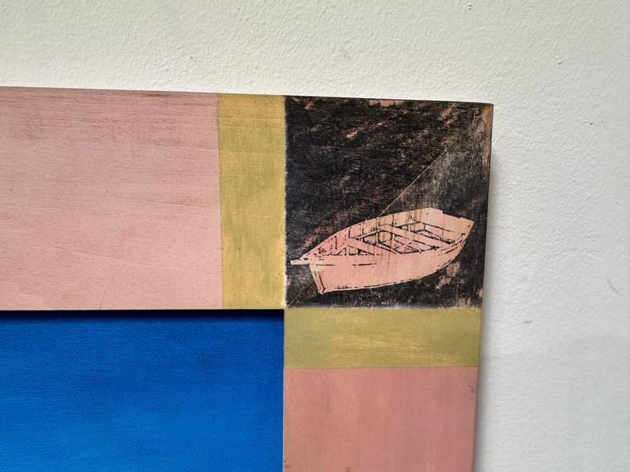 Gerrit Greve (1948-2024, Cardiff by the Sea, CA) Original Acrylic Painting On Canvas Titled “Elegy #48: The Dream” with Custom Matching Frame Signed Bottom Right Dated 1994 18” X 36” Framed: 24” x 42.5” Estimate $650 - $800 [Photo 8]