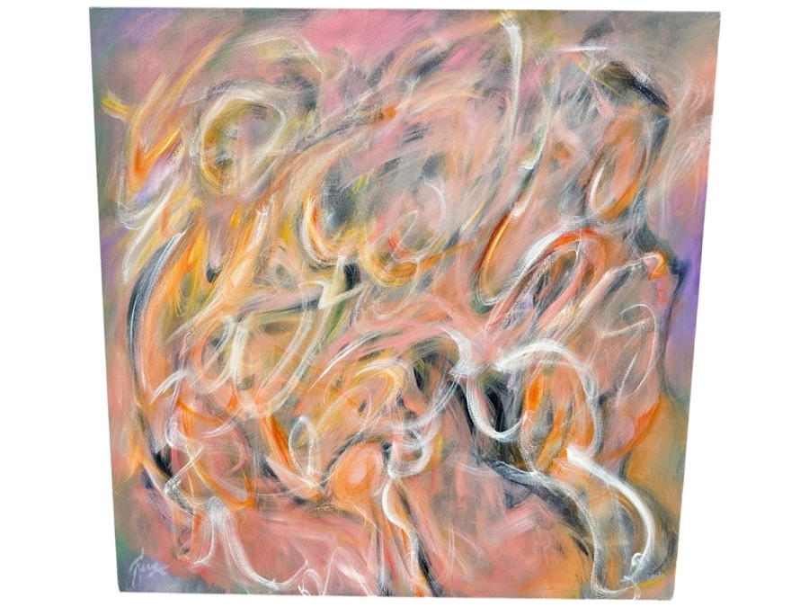 Gerrit Greve (1948-2024, Cardiff by the Sea, CA) Original Acrylic Painting On Canvas Signed Bottom Left 48” X 48” Estimate $2,300 - $2,900