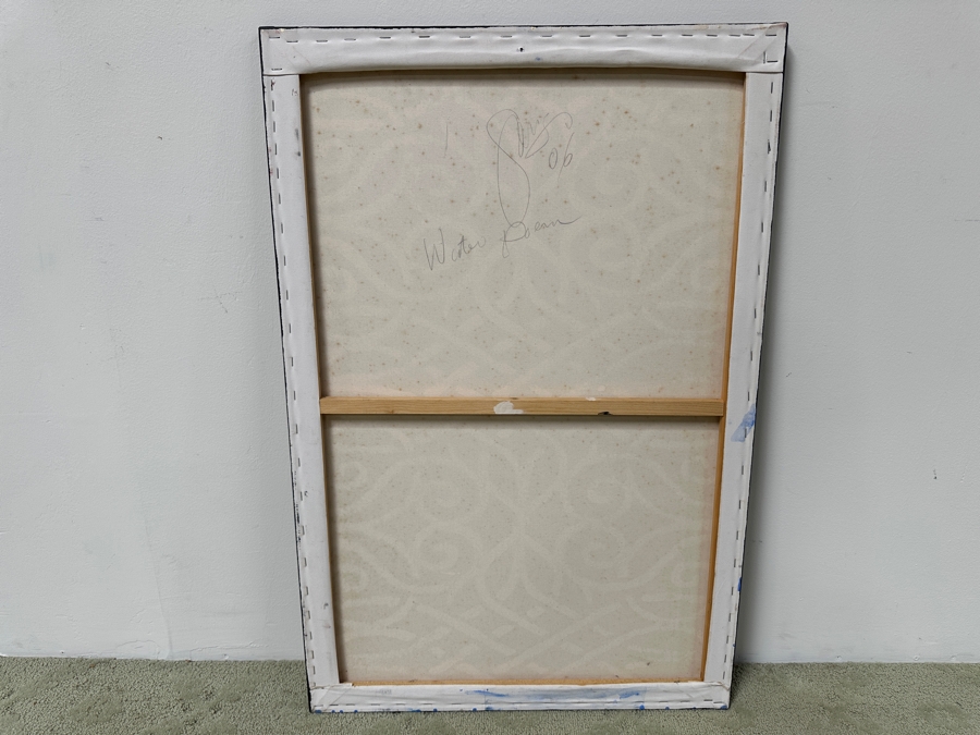 Gerrit Greve (1948-2024, Cardiff by the Sea, CA) Original Acrylic Sand Mixed Media Painting On Canvas Titled “Water Poem” Signed Verso Dated 2006 22” X 36” Estimate $800-$1,000 [Photo 6]