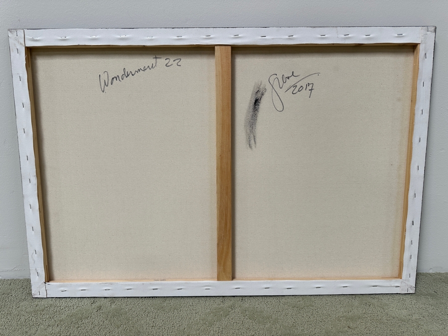 Gerrit Greve (1948-2024, Cardiff by the Sea, CA) Original Acrylic Painting On Canvas Titled “Wonderment 22” Signed Verso Dated 2017 36” X 24” Estimate $900-$1,100 [Photo 3]