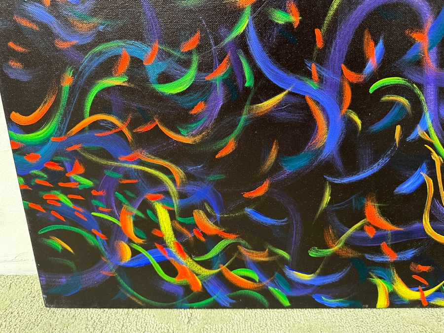 Gerrit Greve (1948-2024, Cardiff by the Sea, CA) Original Acrylic Painting On Canvas Titled “Wonderment 22” Signed Verso Dated 2017 36” X 24” Estimate $900-$1,100 [Photo 2]