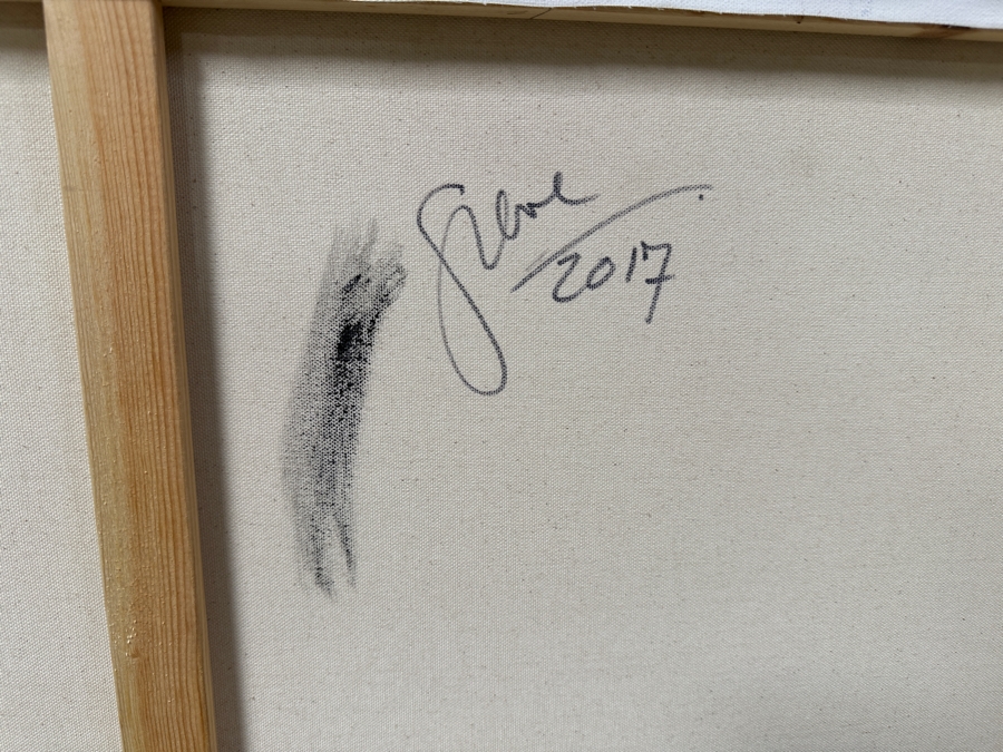 Gerrit Greve (1948-2024, Cardiff by the Sea, CA) Original Acrylic Painting On Canvas Titled “Wonderment 22” Signed Verso Dated 2017 36” X 24” Estimate $900-$1,100 [Photo 4]