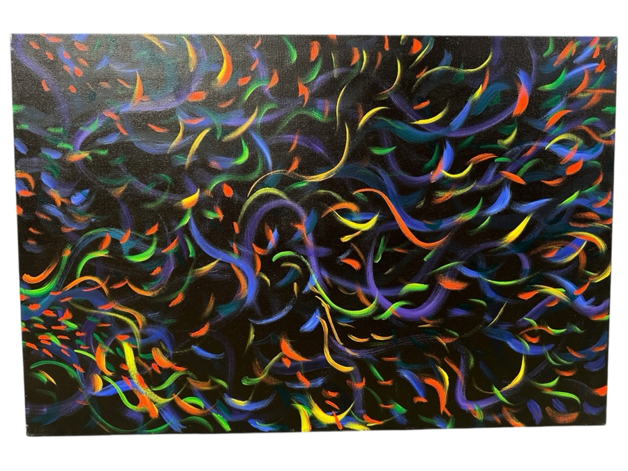 Gerrit Greve (1948-2024, Cardiff by the Sea, CA) Original Acrylic Painting On Canvas Titled “Wonderment 22” Signed Verso Dated 2017 36” X 24” Estimate $900-$1,100