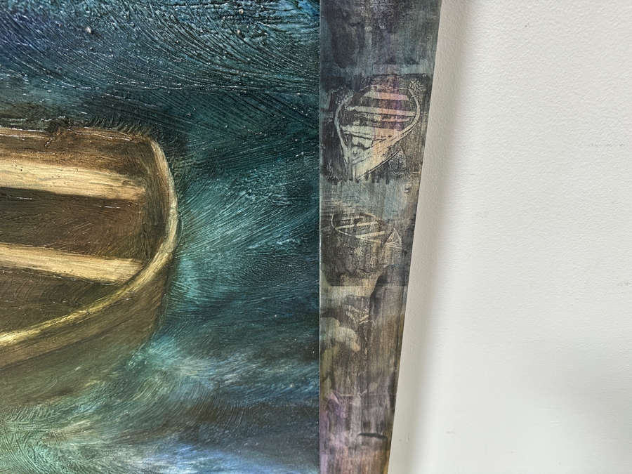 Gerrit Greve (1948-2024, Cardiff by the Sea, CA) Original Acrylic Painting On Canvas Titled “Elegy #3: Inner Light” Matching Frame with Carbon Transfers Signed Verso Dated 1993/1998 40” X 48” Framed: 46.5” x 54.5” Estimate $1,900 - $2,400 Retails $6,000 [Photo 7]